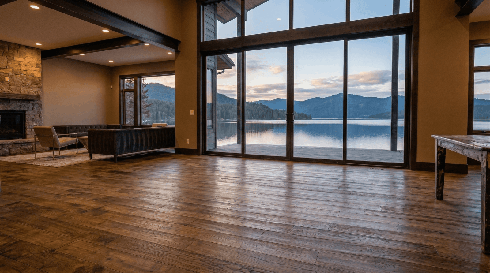 water damage restoration Post Falls Idaho home restored hardwood floors