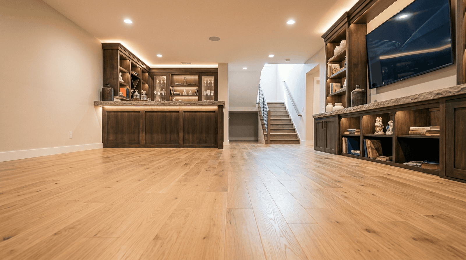 water damage restoration Post Falls Idaho restored basement before and after