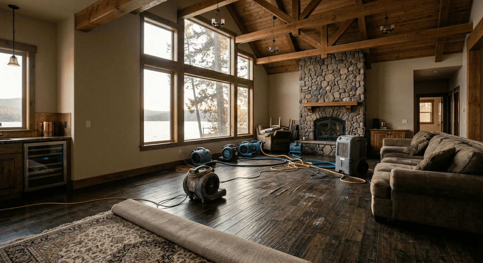 water damage restoration Post Falls Idaho professional restoration equipment
